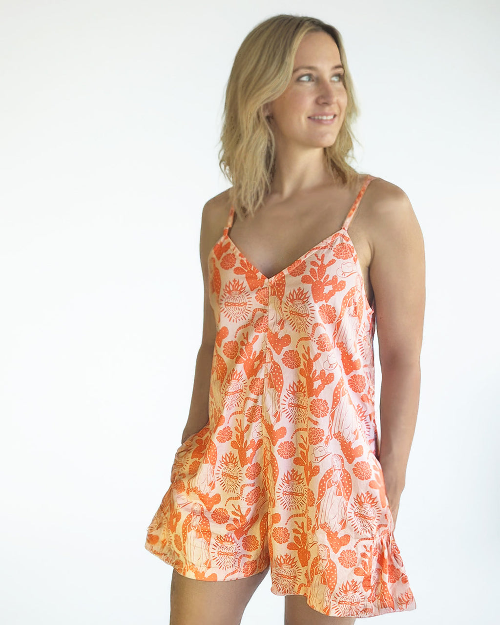 Bunya Romper v neck - Cotton
