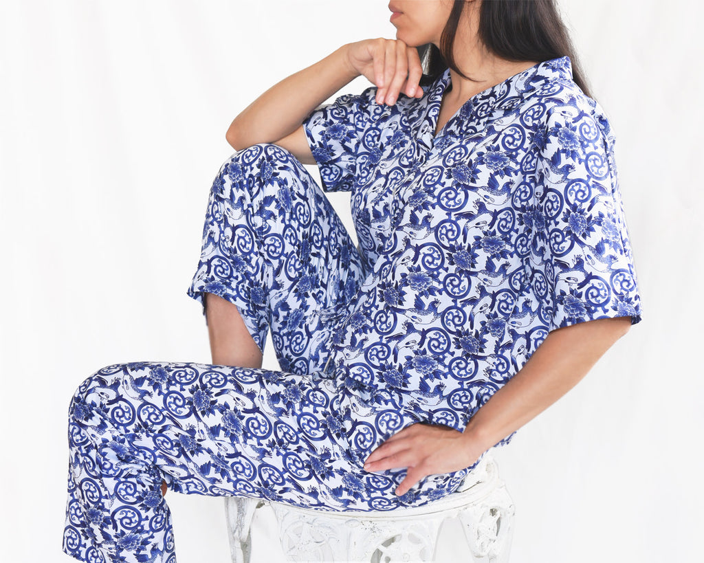 Radiata pyjama shirt short sleeves and pants - Cotton
